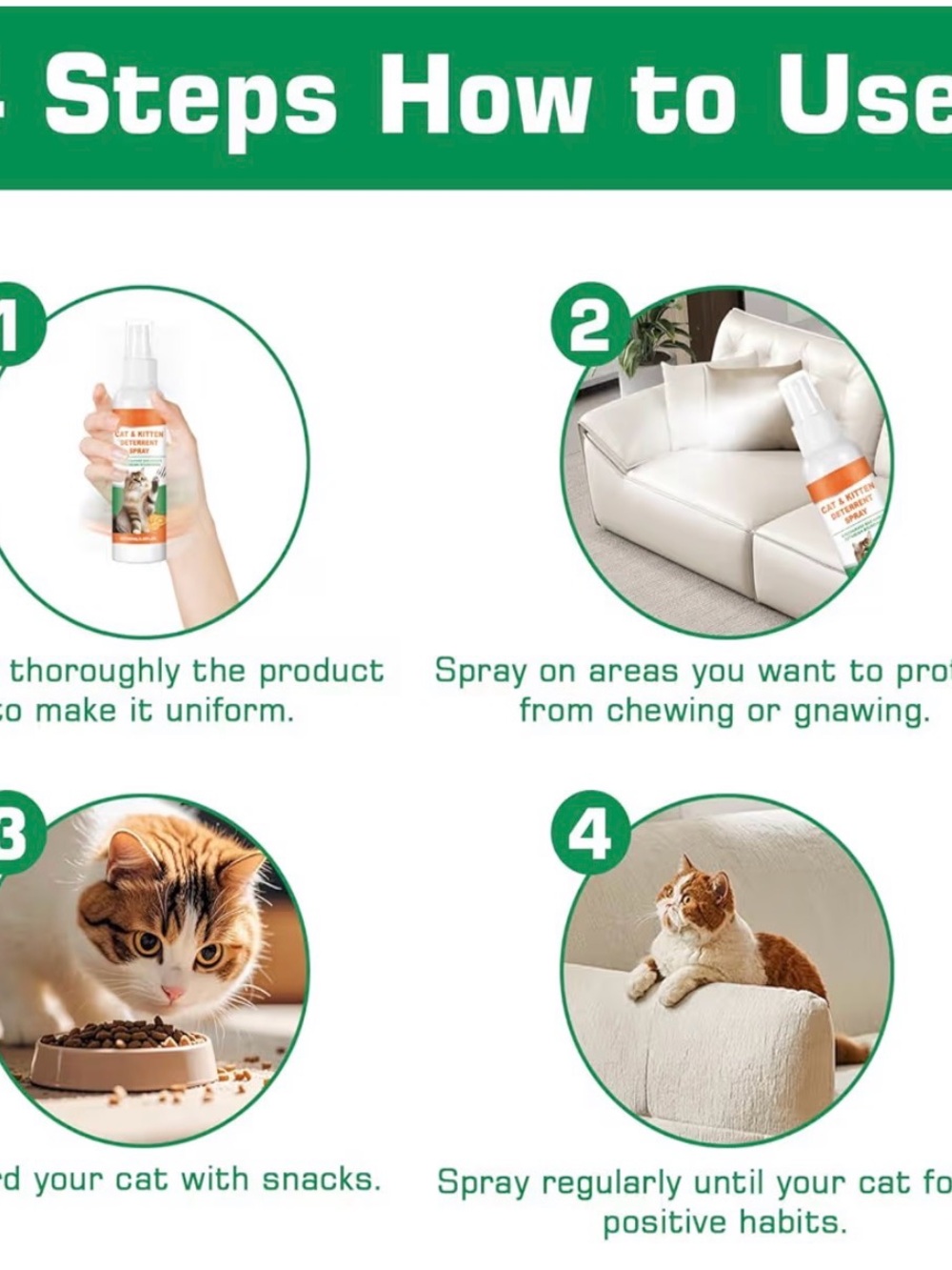 Cat Deterrent Spray Indoor Ourdoor  natural  100 ML/3.38FL.OZ NEW IN BOX - Picture 4 of 8